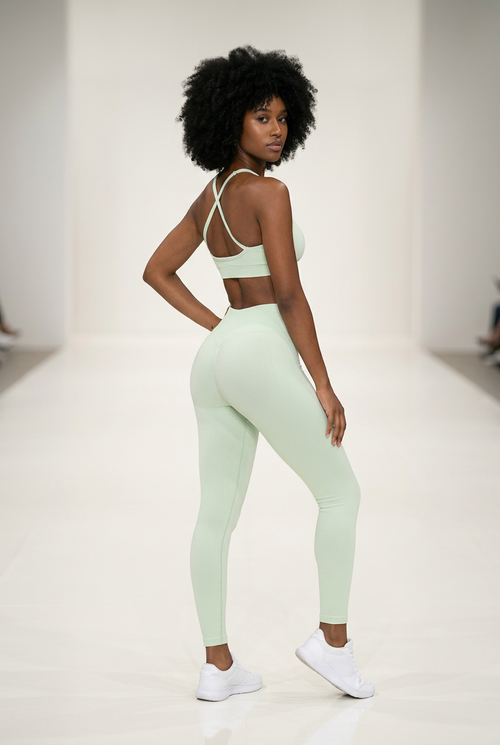 Asymmetric Mint Green Yoga Set