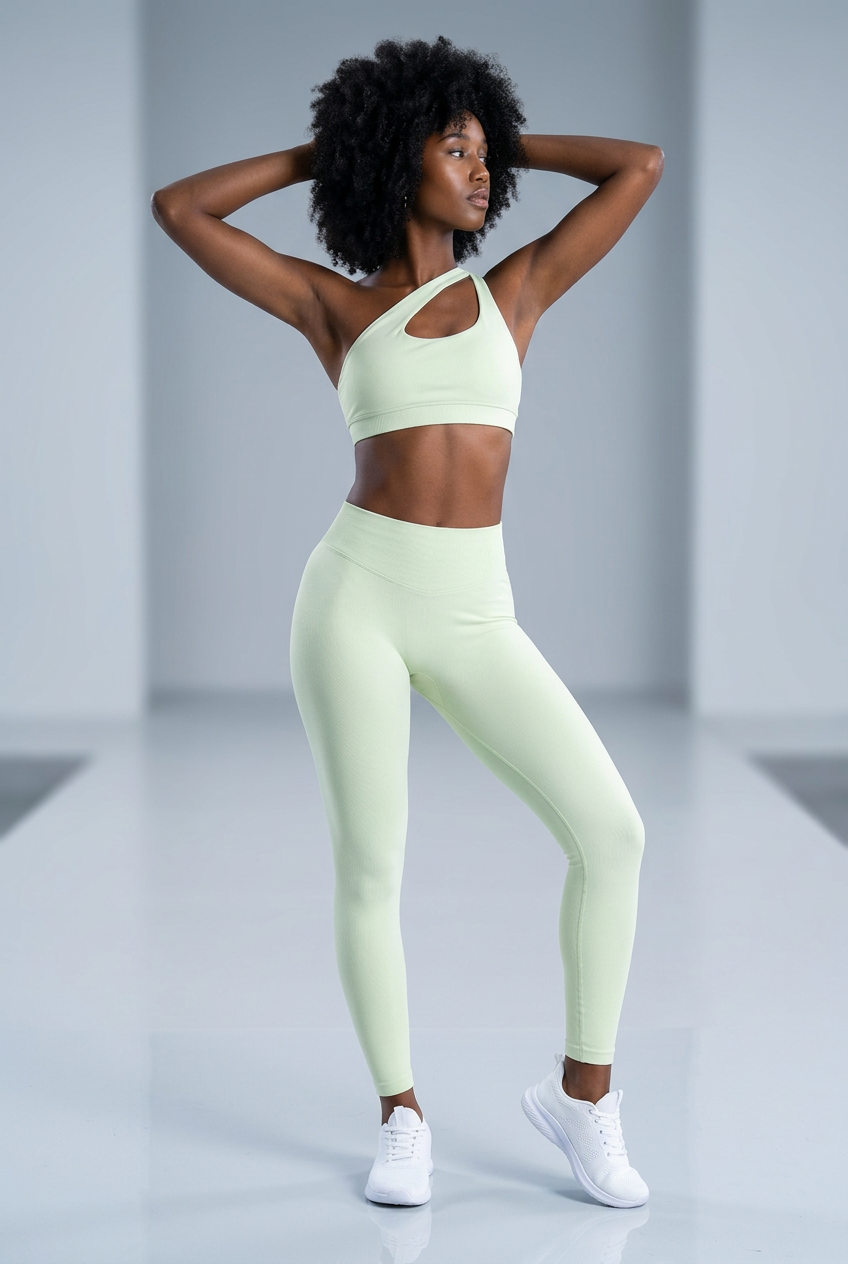Asymmetric Mint Green Yoga Set