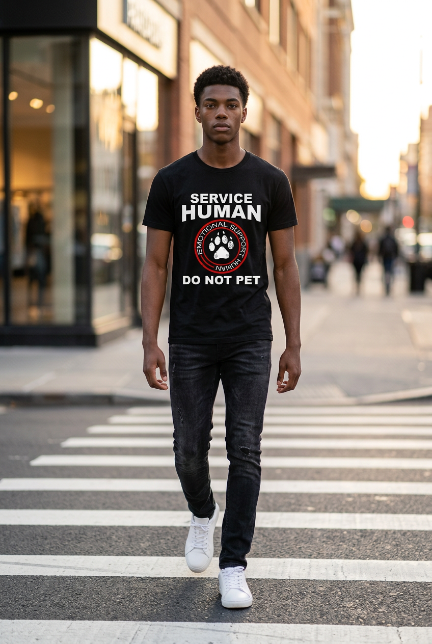 Unisex Cotton Tee – Fun Dog Emotional Support