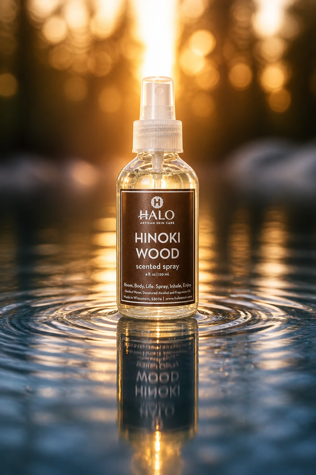 Hinoki Wood Room & Body Spray – Warm Cedar & Vanilla Mist
