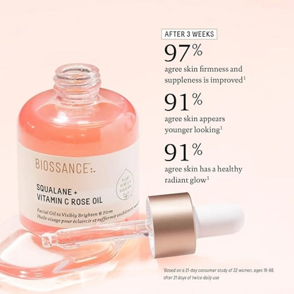 Squalane & Vitamin C Rose Brightening Facial Oil