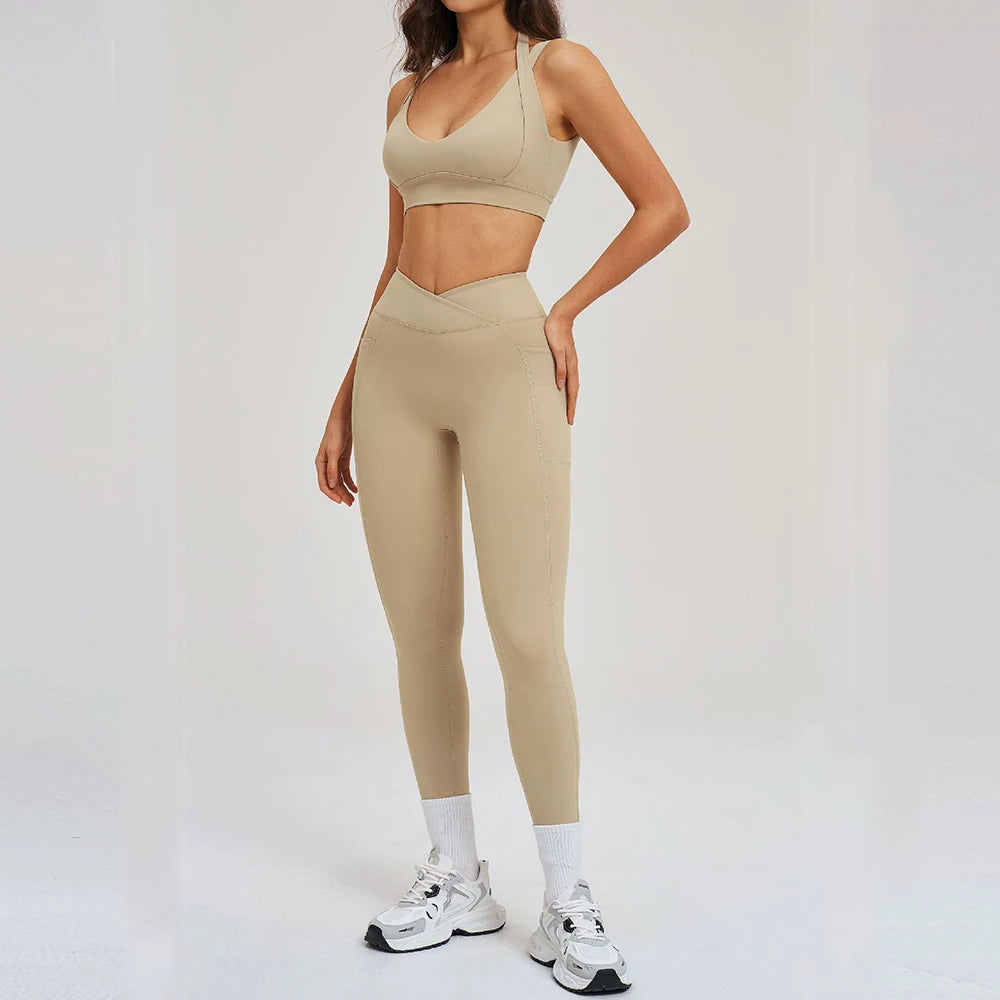 Women's 2-Piece Yoga Tracksuit – Sports Bra & Leggings Set
