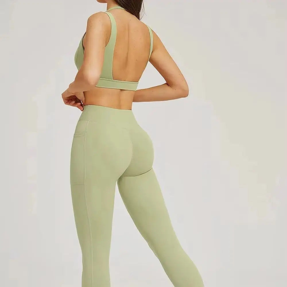 Women's 2-Piece Yoga Tracksuit – Sports Bra & Leggings Set