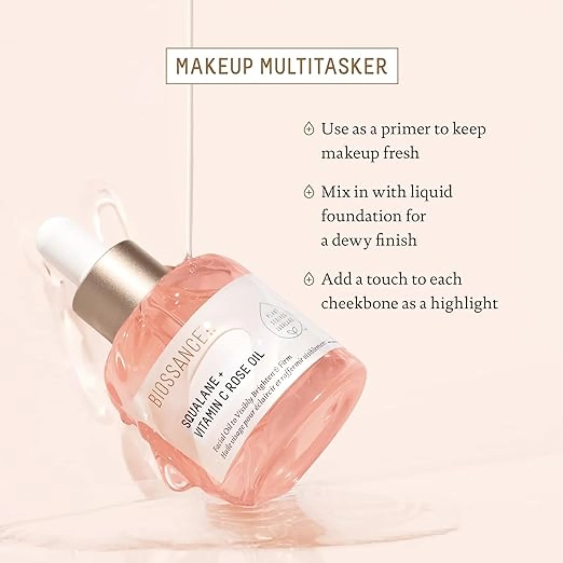 Squalane & Vitamin C Rose Brightening Facial Oil