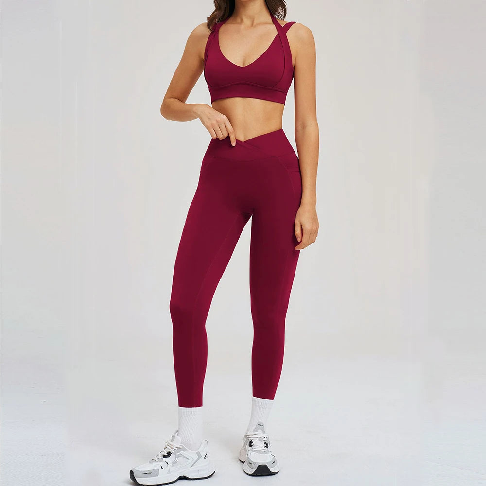 Women's 2-Piece Yoga Tracksuit – Sports Bra & Leggings Set