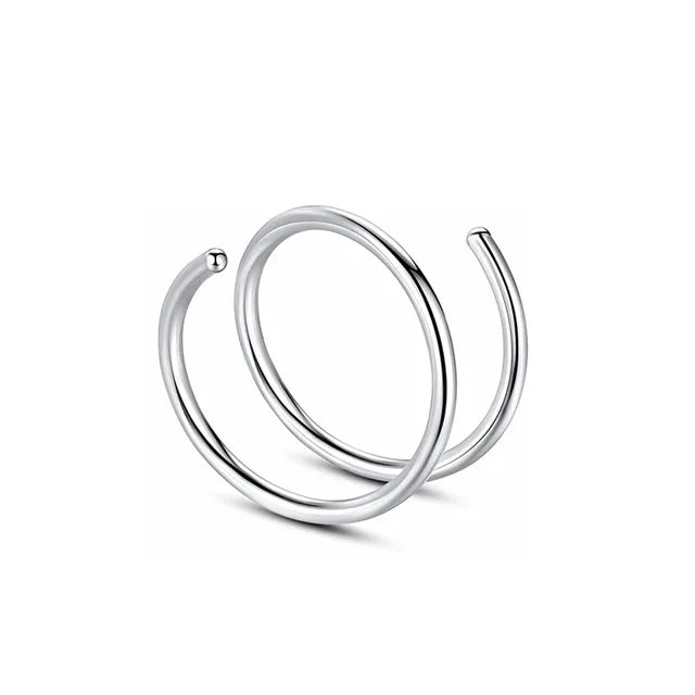 Double Nose Ring – Minimalist Spiral Hoop | Gold, Silver & Rose Gold